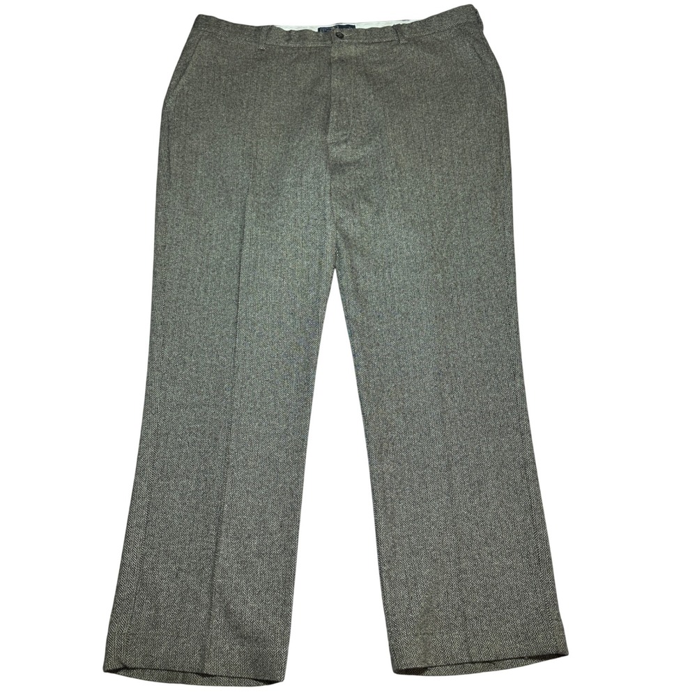 Polo by Ralph Lauren Dress Pants Mens 40x30 Wool Blend Herringbone Tweed Flannel